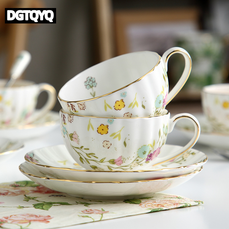 Coffee Tea And Sugar Set - 2 Parça Vintage Çiçek Desenli Seramik