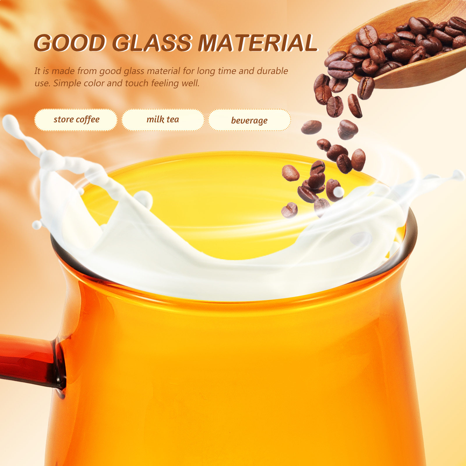 Coffee Tea Drinks - 1 Set Cam Kahve Fincanı ve