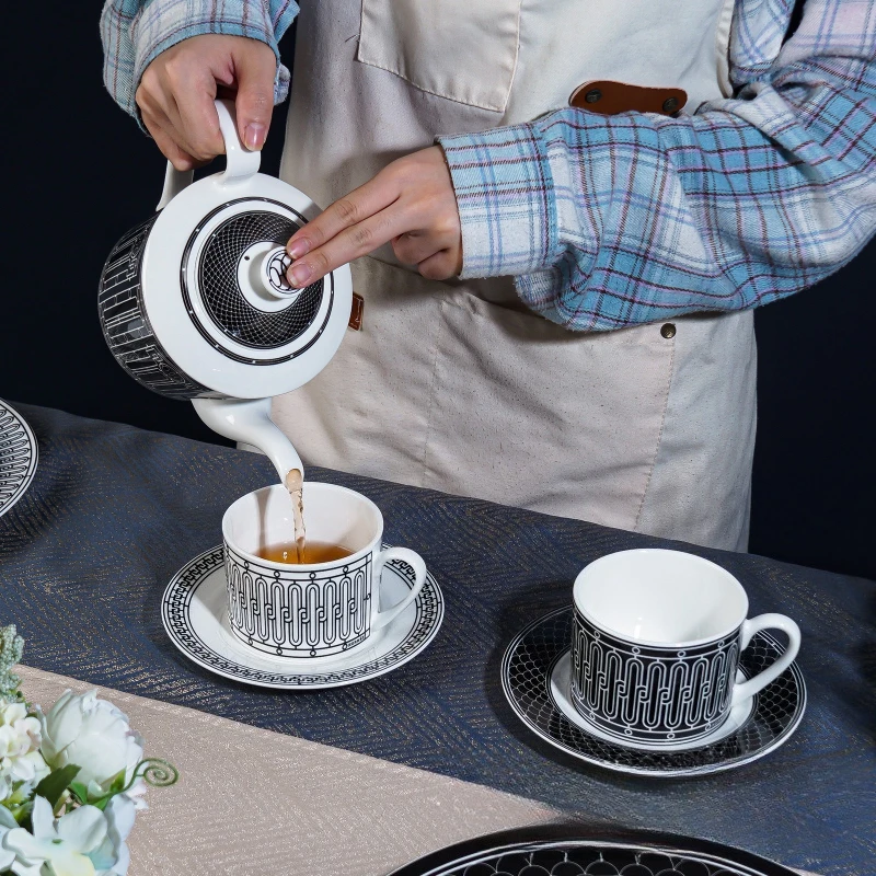 Coffee Tea And Sugar Set - Basit Avrupa Tarzı Çay Seti Seramik