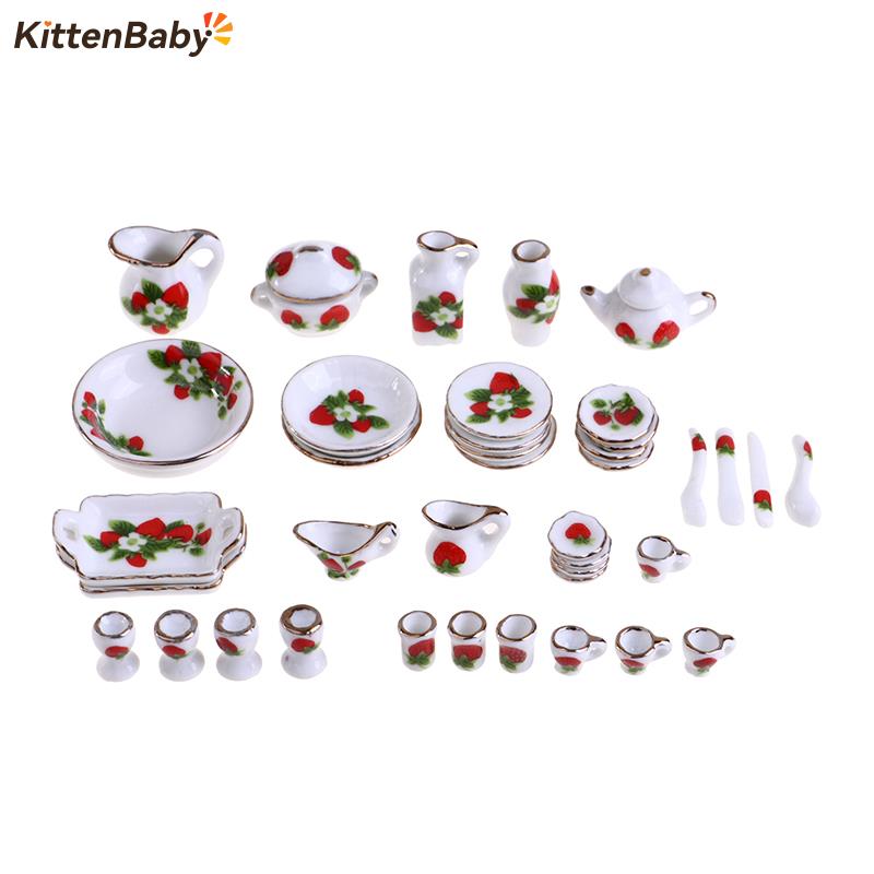 Coffee Tea And Sugar Set - 1 takım 1:12 minyatür bebek evi