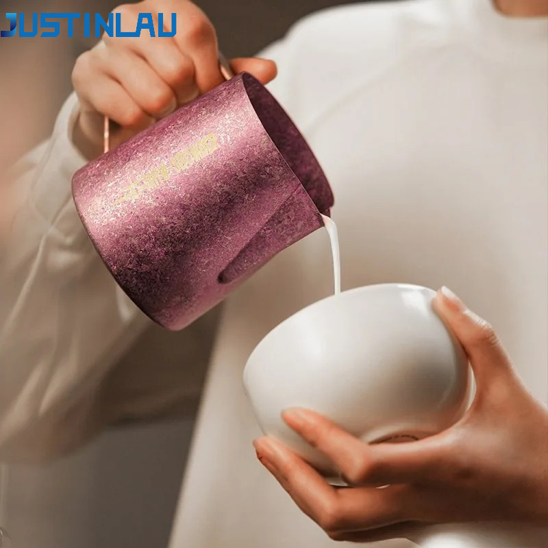 Barista Milk Jug - JUSTINLAU 600ml Saf Titanyum Süt Sürahisi