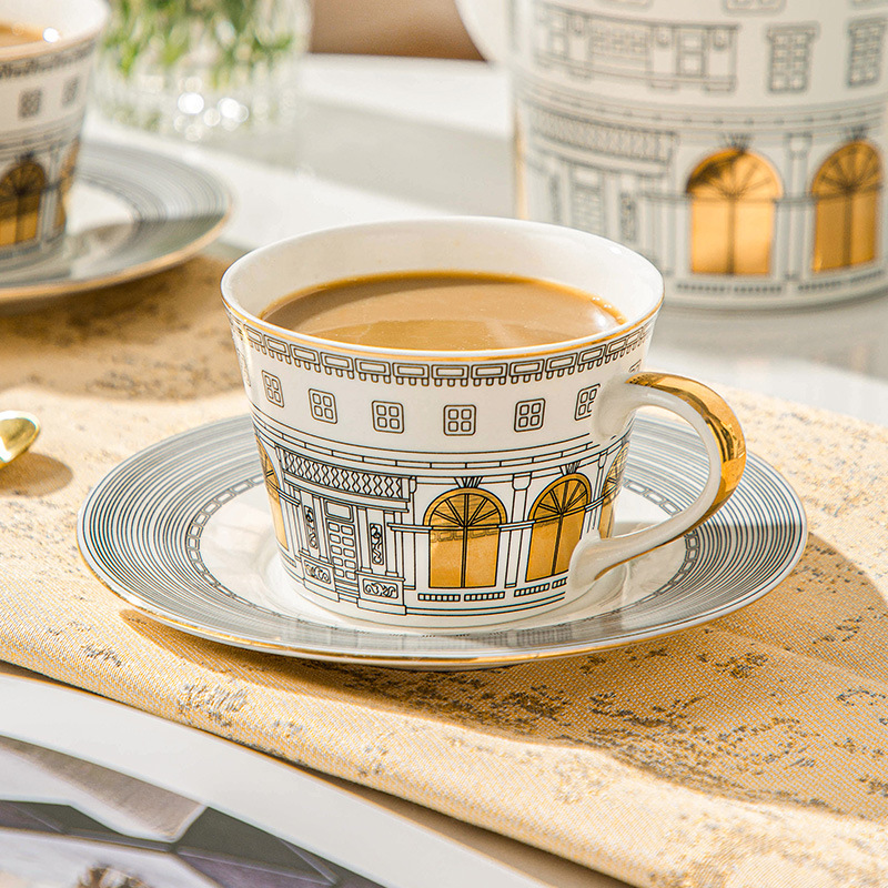 Coffee Tea And Sugar Set - Mimari Fincan ve Tabağı Kahve Kupa